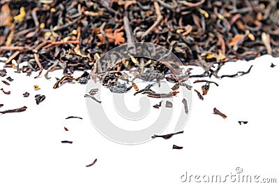 A bunch of dry black unpressed tea with flavors Stock Photo