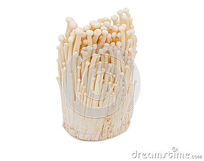 Bunch of enoki mushrooms. Stock Photo