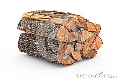 Bunch firewood stack chopped Stock Photo