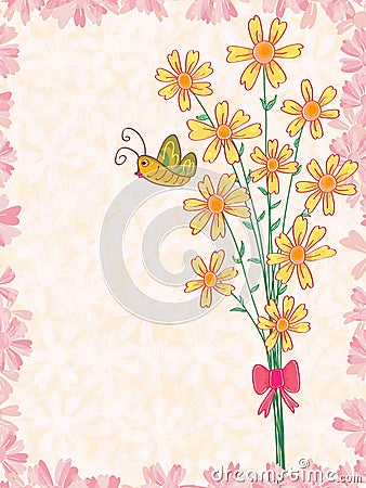 A Bunch Of Flower Butterfly_eps Vector Illustration