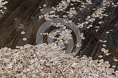 a bunch of fresh dry oatmeal flakes for making porridge Stock Photo