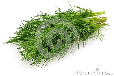 Bunch of fresh green dill isolated on white Stock Photo