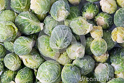 Bunch of frozen sprouts Stock Photo