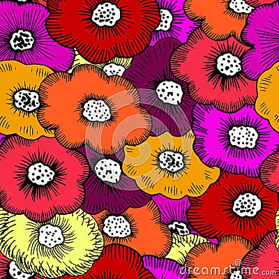 Bunch Of Funky Floral. Stock Photo
