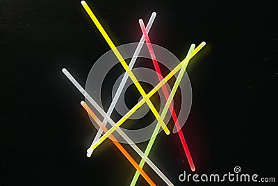 a bunch of glow sticks, Stock Photo