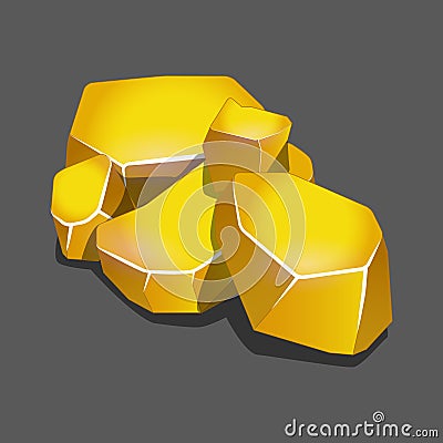 Bunch of gold nugget Vector Illustration