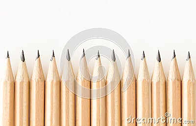 Bunch of good sharpened graphite pencils Stock Photo