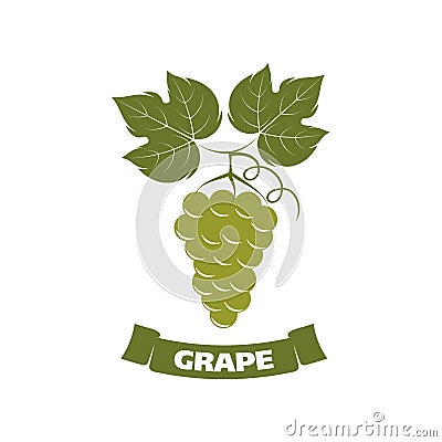 Bunch of grapes emblem Vector Illustration