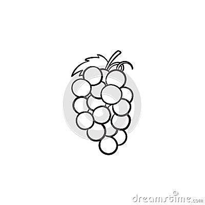 Bunch of grapes hand drawn sketch icon. Vector Illustration