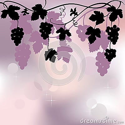 Bunch of grapes, plant background Vector Illustration