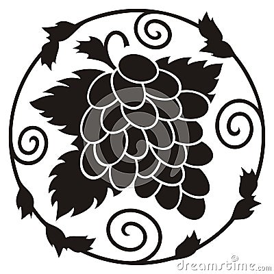 Bunch of grapes silhouette Vector Illustration