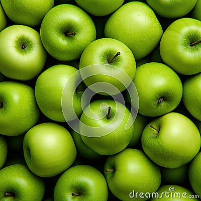 Bunch of green apples in store Stock Photo