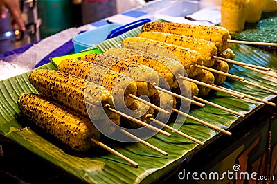 Roasted corns ready to be served ! Stock Photo