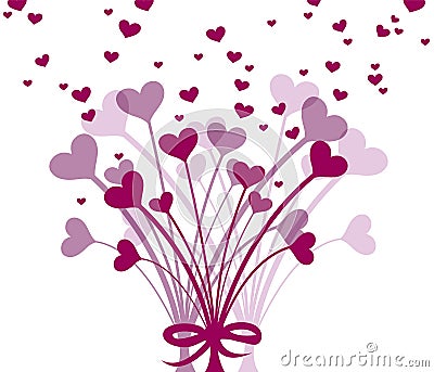 Bunch of heart flowers Stock Photo