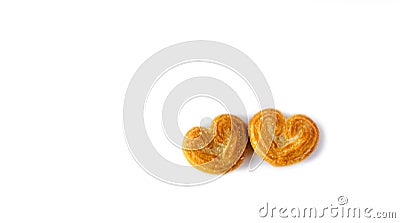 Valentine`s Day Heart shaped biscuits on white background Stock Photo
