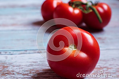 A bunch of red greenhouse tomatoes from Quebec Stock Photo