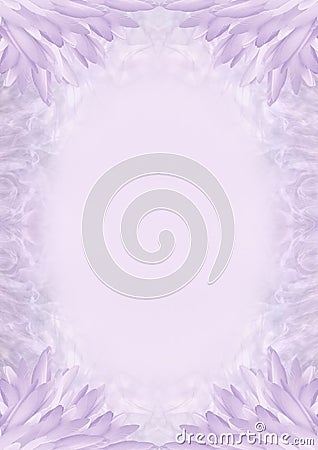 Lilac feather angelic border frame background Stock Photo