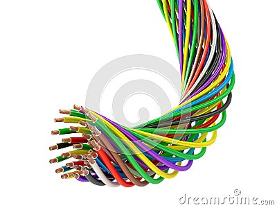 A bunch of multi-colored electric wires. Cartoon Illustration