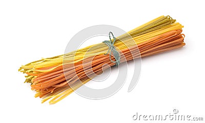 Bunch of multicolored ribbon pasta Stock Photo