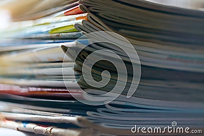 A bunch of old magazines Stock Photo