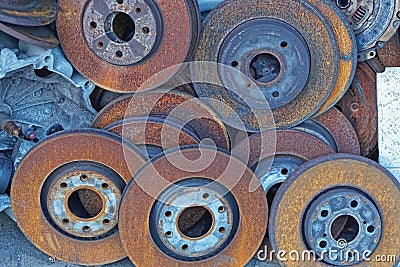 Rusty disc brakes Stock Photo