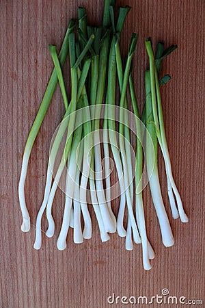 Peeled young garlic Stock Photo