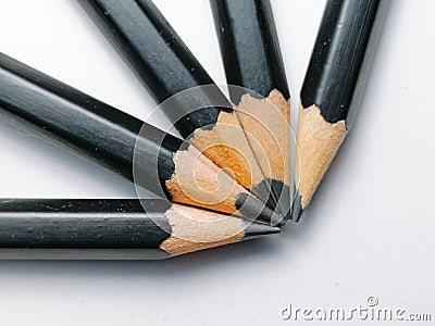 Bunch of pencils on white background Stock Photo