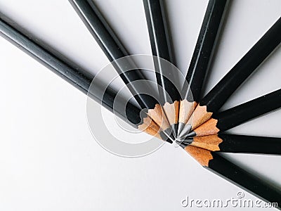 Bunch of pencils on white background Stock Photo