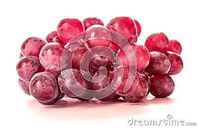 Bunch of red grapes on white Stock Photo