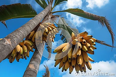 Ripe Bananas on a Sunny Day Stock Photo