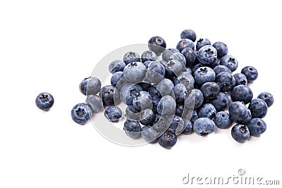 Bunch of ripe blueberries isolated macro shot Stock Photo