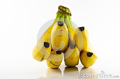 Bunch of ripe yellow fresh bananas Stock Photo