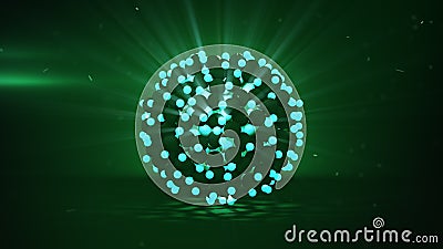 Bunch of shiny green spheres 3D render Stock Photo