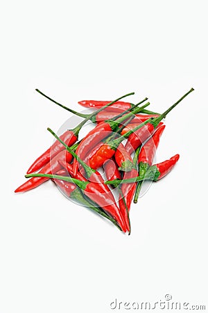 Bunch of small spicy red chillies Stock Photo