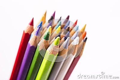 Bunch of various color pencils Stock Photo