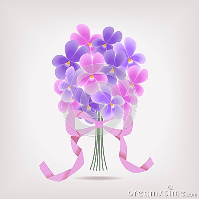Bunch of violet flowers Vector Illustration
