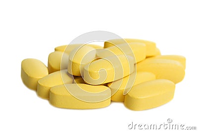 Bunch of yellow vitamin Stock Photo