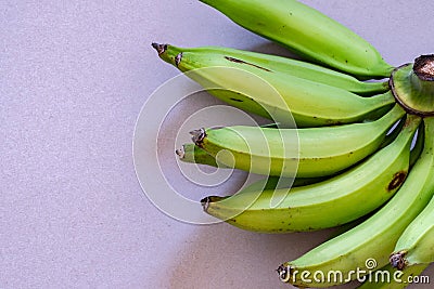 A bunch of young green plantain Stock Photo