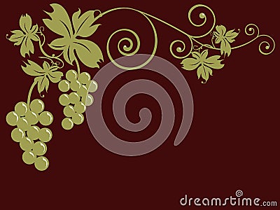 Bunches of grapes and leaves Vector Illustration