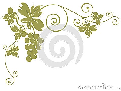 Bunches of grapes and leaves Vector Illustration