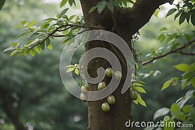 Bunches of ripe olives on a tree Stock Photo