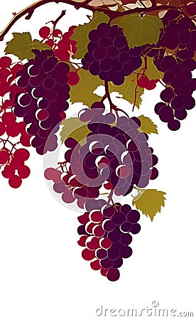 bunches of ripe purple grapes Stock Photo