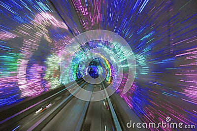 Bund Sightseeing Tunnel Stock Photo