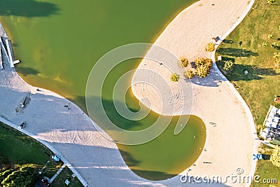 Bundek lake in Zagreb aerial view Stock Photo