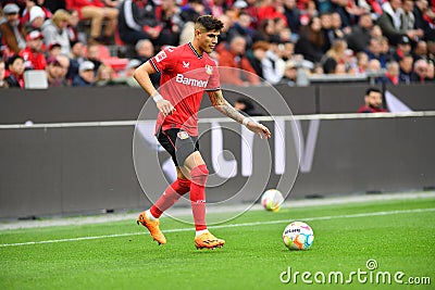 The Bundesliga match FC Bayer 04 Leverkusen vs Red Bull Leipzig Editorial Stock Photo