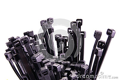 Bundle of cable ties Stock Photo