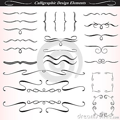 Calligraphic Design Elements 01 Vector Illustration