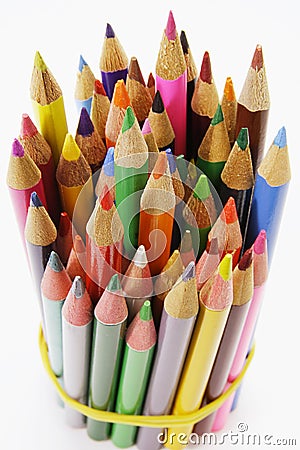 Bundle of Color Pencils Stock Photo