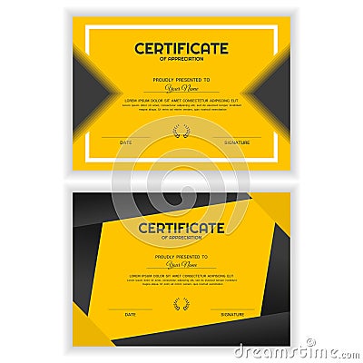 Bundle Creative Certificate of Appreciation Award Template Stock Photo