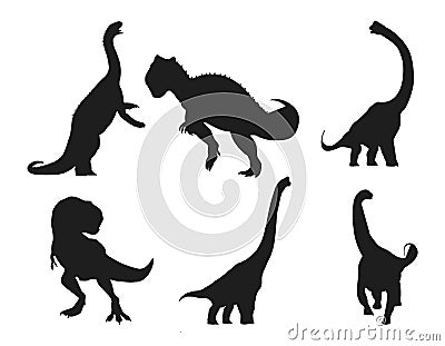 Bundle of Dinosaurs set Silhouettes Vector.zip, Dinosaurs set Silhouettes Vector Stock Photo